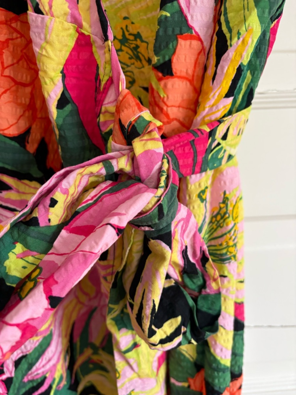 H&M NWT Tropical Floral Maxi Wrap Dress. Size XL. Viscose/Cotton. Adjustable - Picture 6 of 16